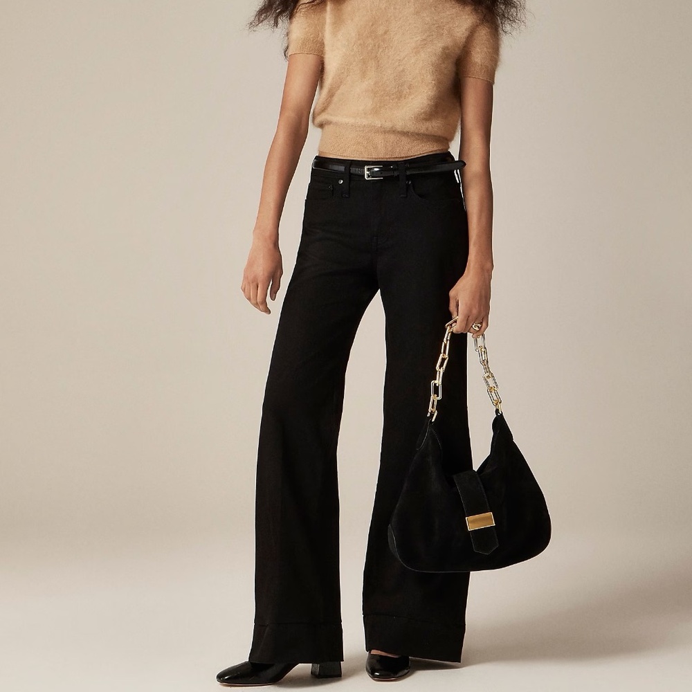 J. Crew Low Rise Denim Trouser Jeans, Black
